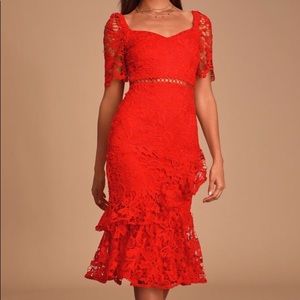 Spicy red dress perfect for wedding or date night!